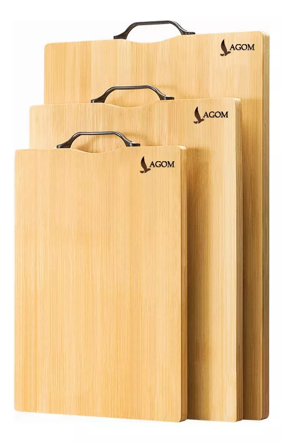 Tabla Para Picar Lagom Juego De 3 Piezas 20x30 24x34 28x38 Bamb&uacute;/madera Org&aacute;nico Agarradera Colgable Excelente Artesan&iacute;a Sin Da&ntilde;o A Cuchilla Facil De Limpiar Alta Densidad Dureza Preparaci&oacute;n Alimentos