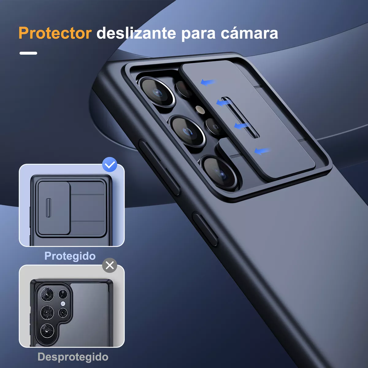 Funda Para Samsung S24 Ultra + Deslizante Cámara funda 2 Mica