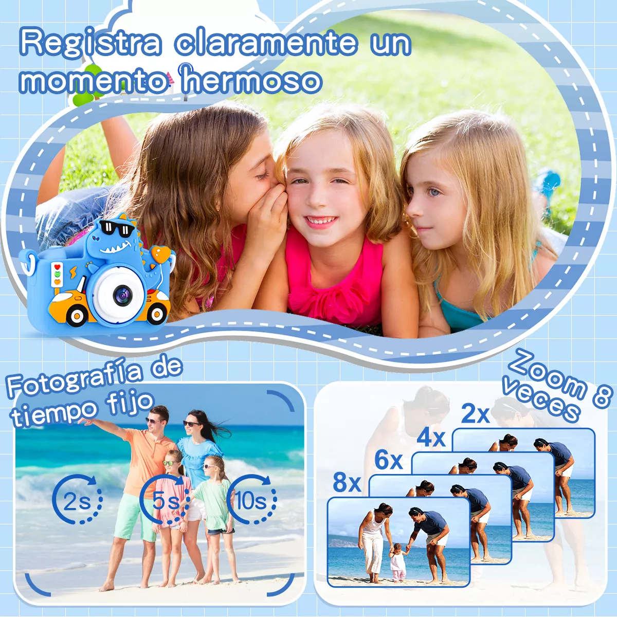 Cámara Digital Niños Doble Lente De Fotos Y 1080p Video+32gb