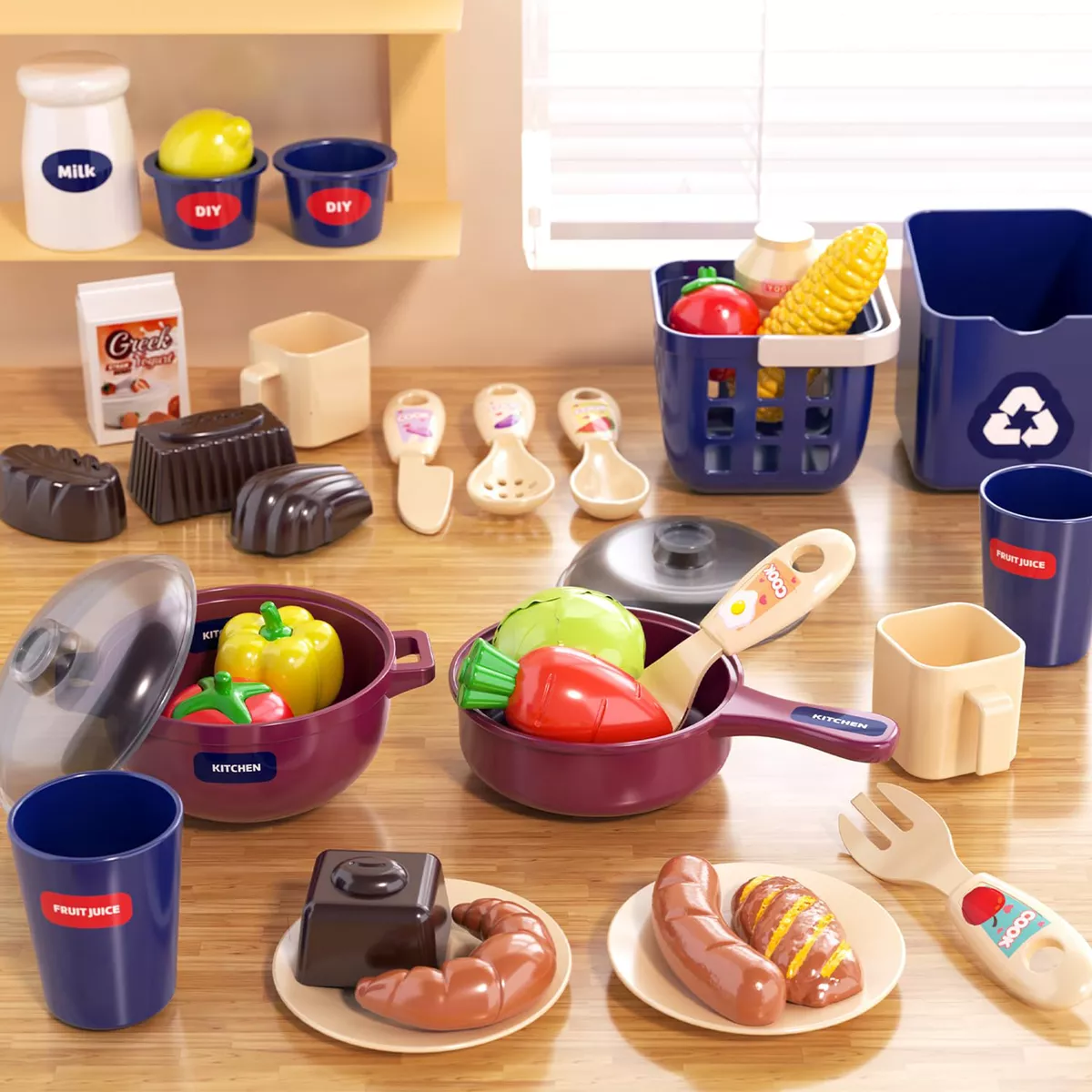 Cocina Infantil De Juguete Para Niños Con Luz Y Sonido 34pcs