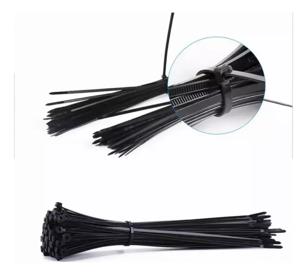 Cincho Plástico 30cm Largo 3.6mm Ancho Nylon Bridas 500pcs Negro