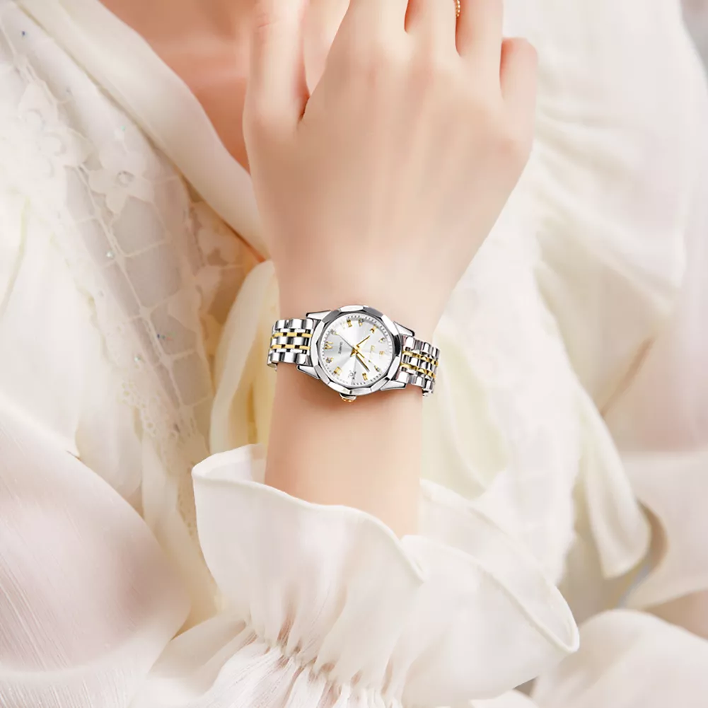 Olevs Reloj Para Mujer Luminoso Impermeable Cuarzo Dama 9931