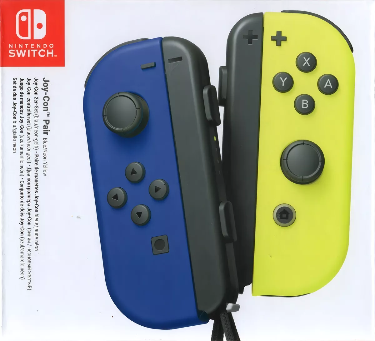 Control joystick inalámbrico Nintendo Switch Joy-Con (L)/(R) LED RGB azul/amarillo neón