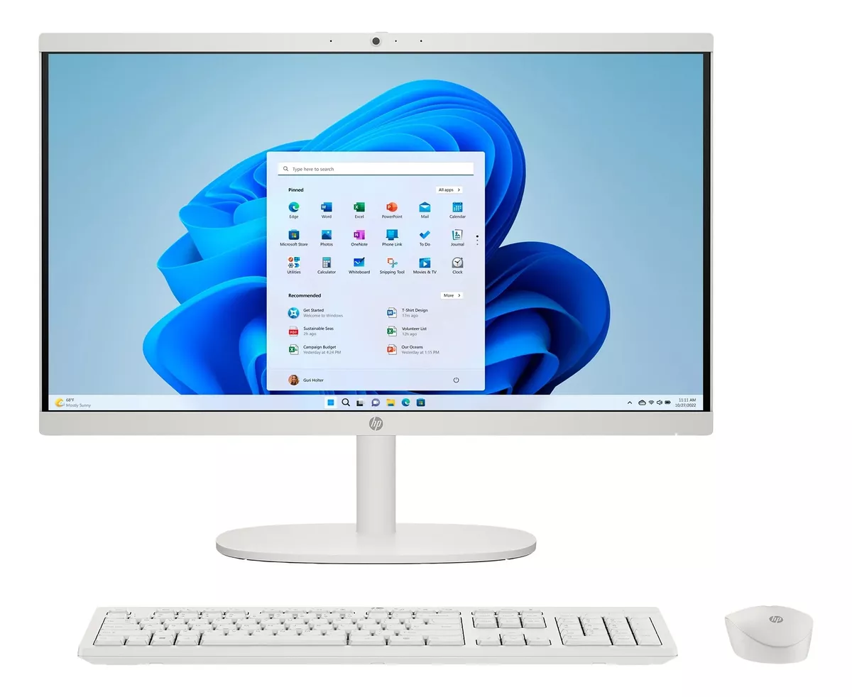 Computadora Todo En Uno 22 8gb Ram 128gb Ssd Intel Blanco