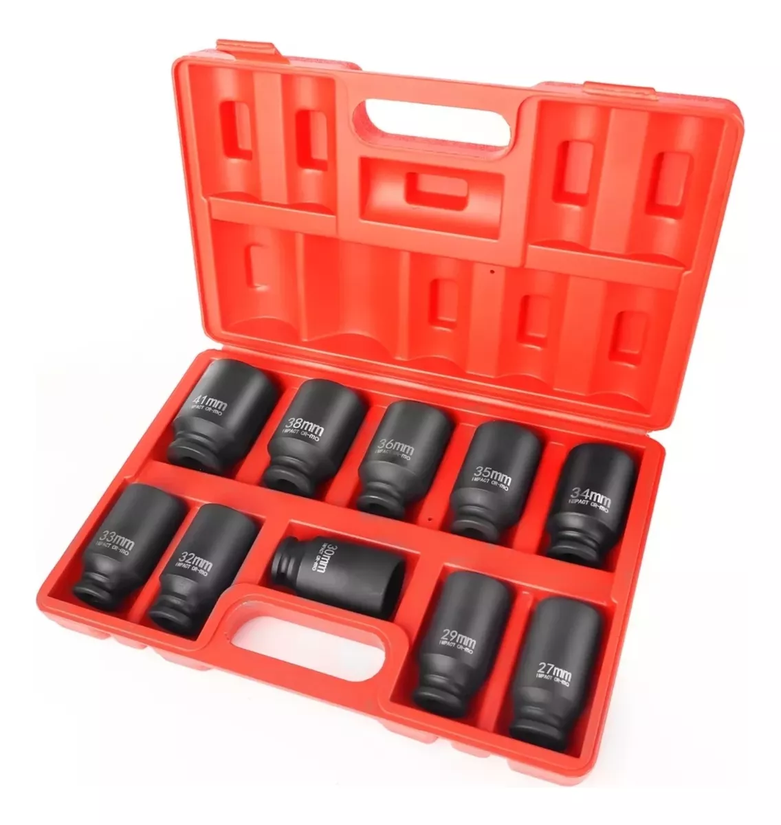 10 Pcs Juego De Dados Impacto 1/2 Grandes 27-41mm Uso Pesado