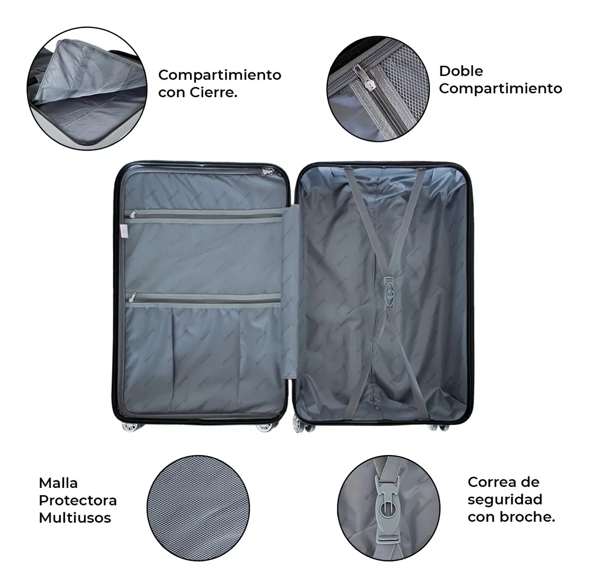 Maleta De Mano Rigida 20 Pulgadas Con Ruedas 360 Gravita