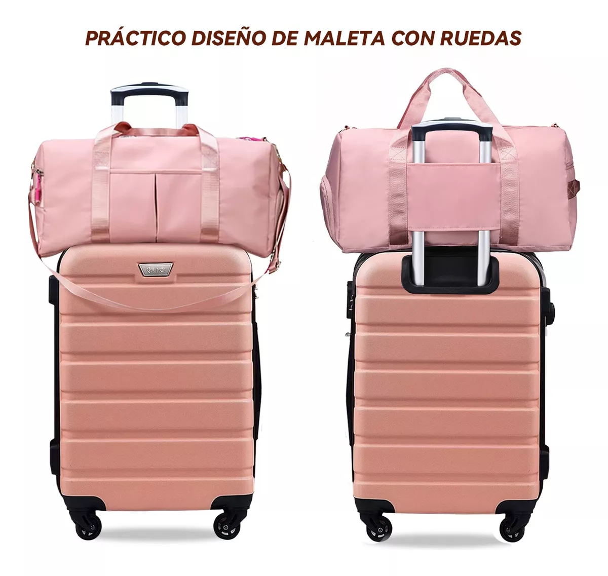 Maleta De Viaje 20in Mano 4 Ruedas 360° Con Bolsa De Viaje