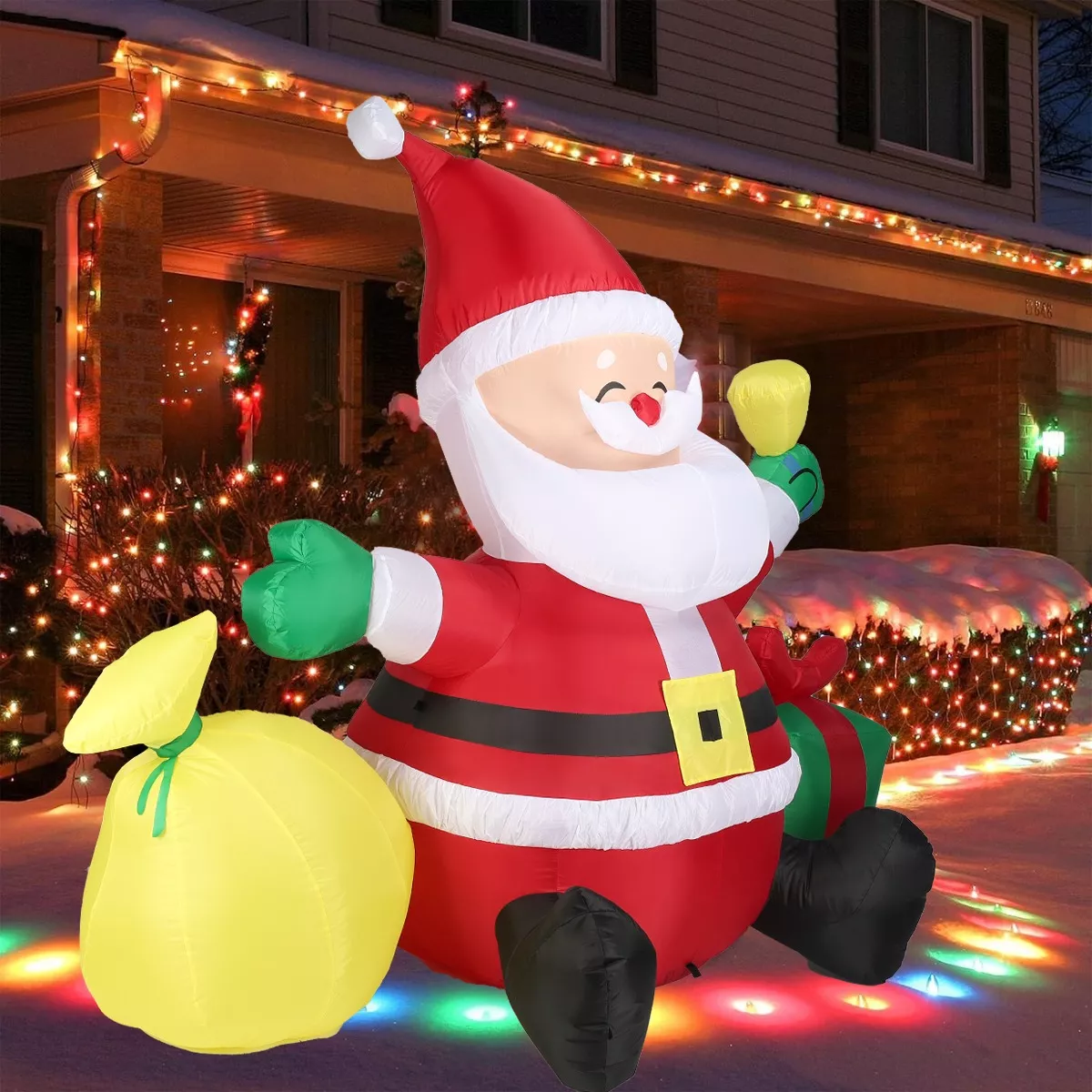 Inflable Santa Claus Decoraci&oacute;n Navidad Pap&aacute; Noel 1.8m Luz