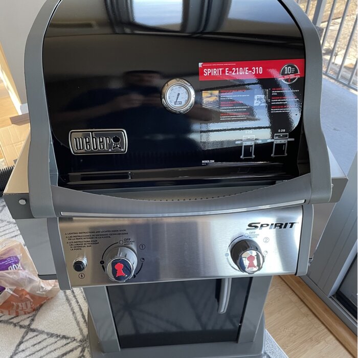 Weber Griddles E-210 Parrilla de gas propano de 2 quemadores con gabinete