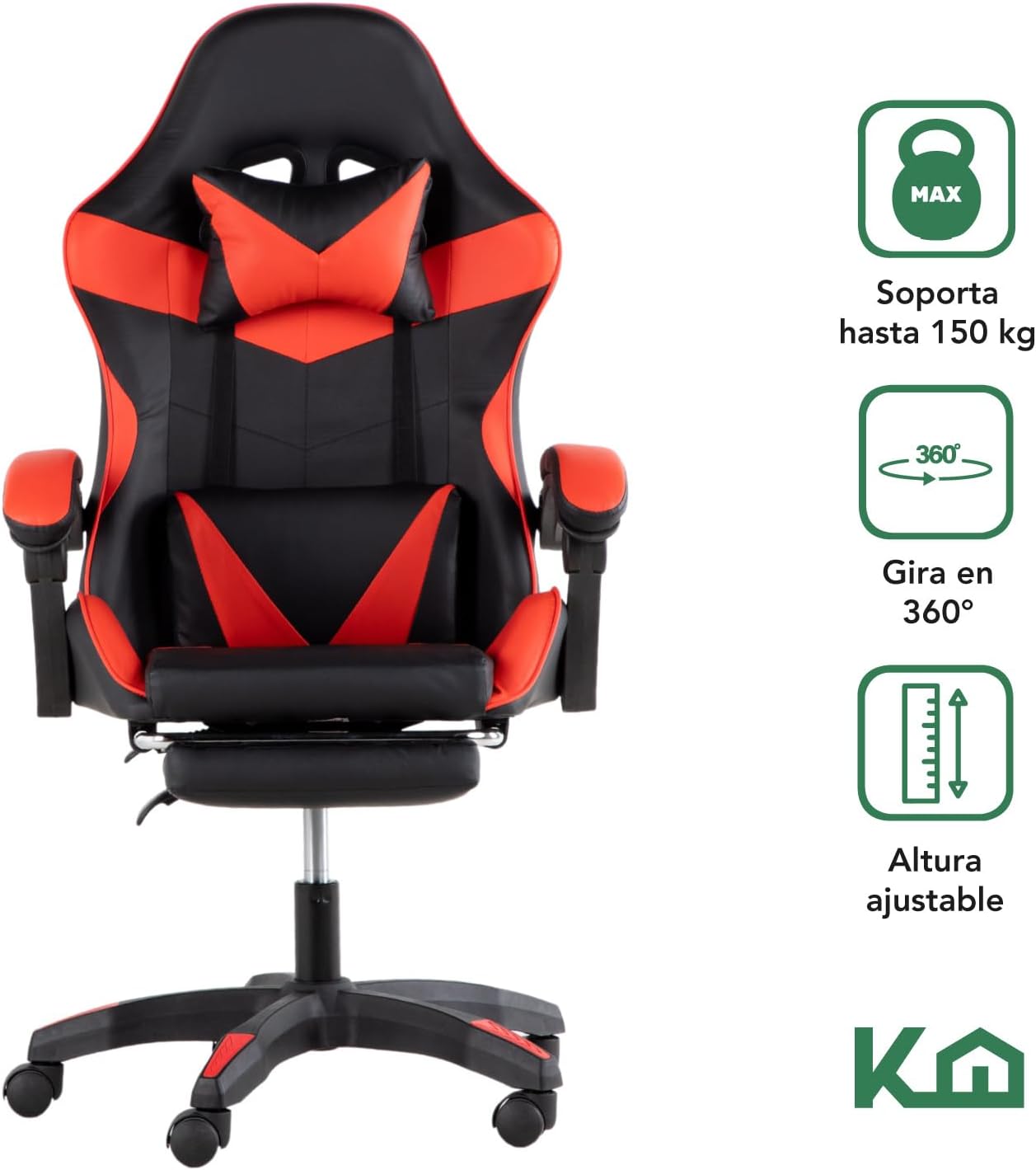 Kingshouse | Silla ergonómica reclinable para juegos