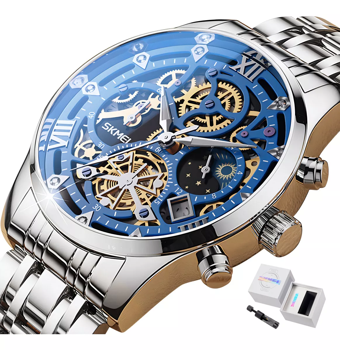 Reloj pulsera Skmei 7039 color negro-fondo negro