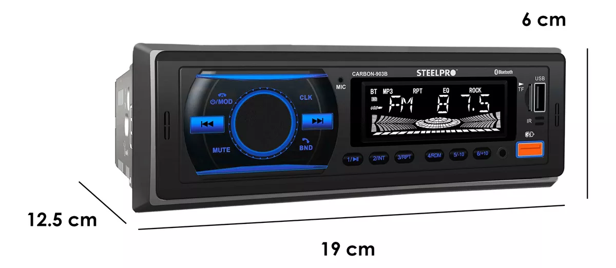 kit Autoestereo Steelpro Bluetooth Y Bocinas 6x9 Bocinas 6.5