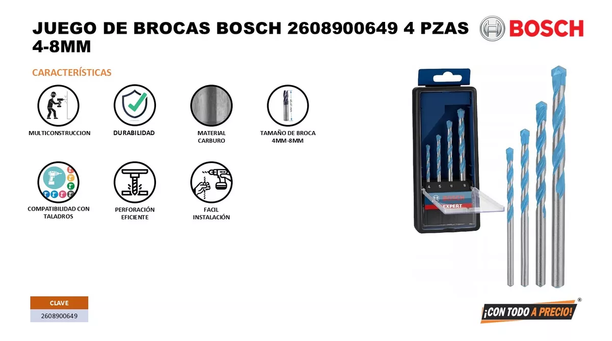 Taladro Rotomartillo 1/2 Bosch Gsb 20-2 Re + Juego De Brocas