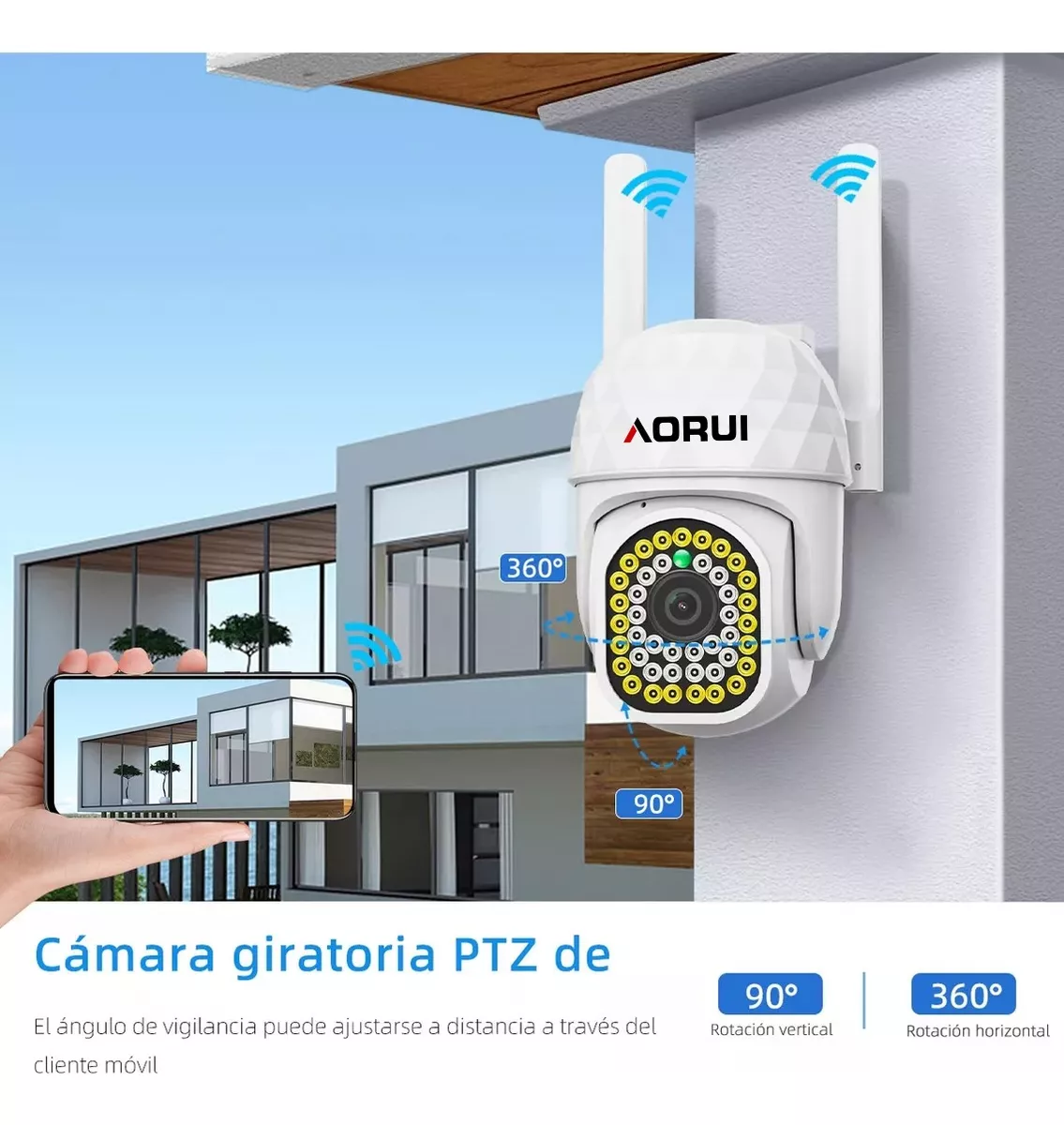 2pcs Cámara De Seguridad Hd Wifi De Visión Nocturna Alarma