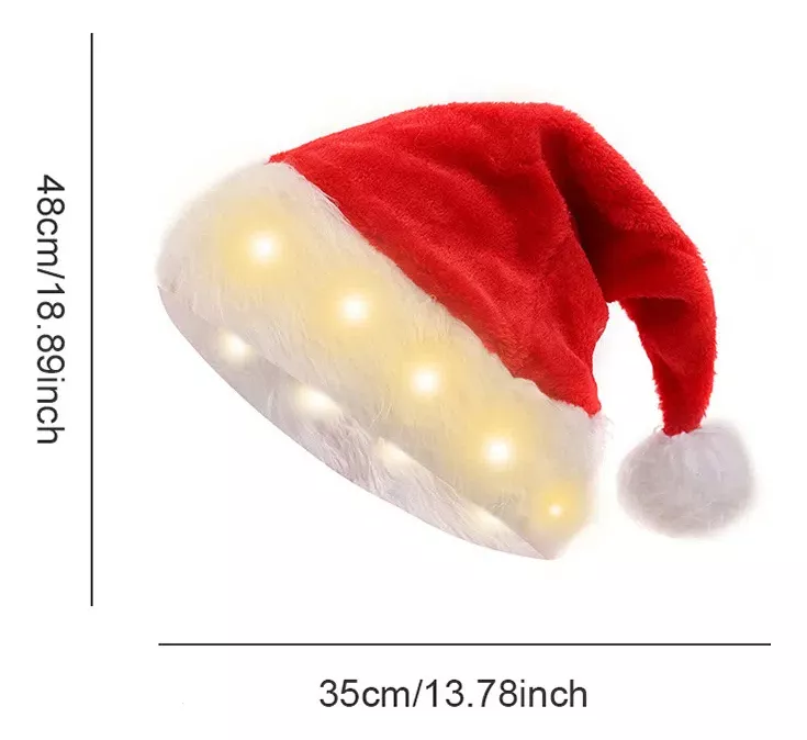 Sombrero Navidad Sombrero Navidad Para Adulto Con Luces 2pcs