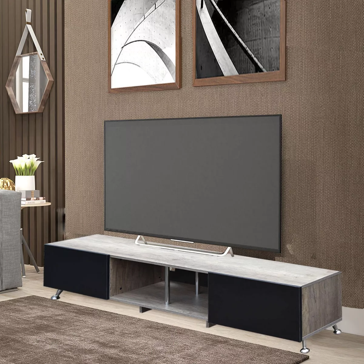 Centro De Entretenimiento Tv,hogare,london, Mueble Tv 90, Rg