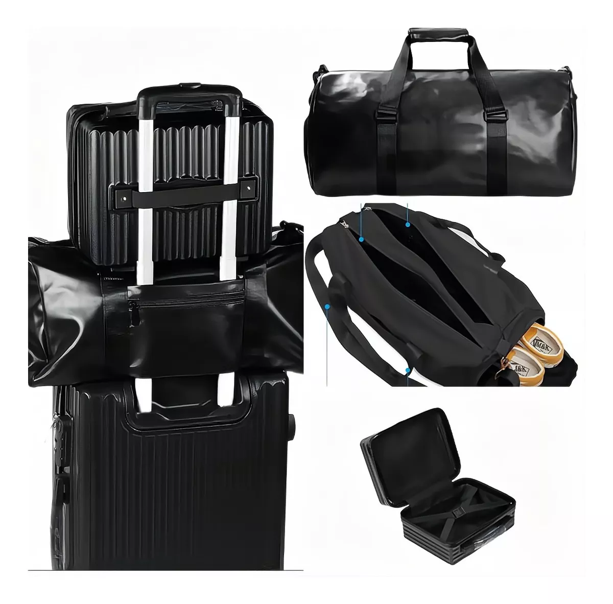 Set Maletas Rígidas kit Viaje Mano Avion 20in 4 Ruedas 360°