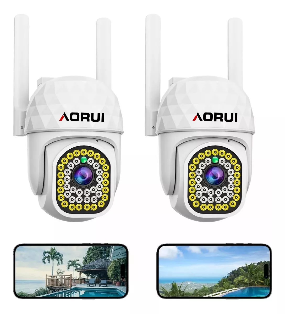 2pcs C&aacute;mara De Seguridad Hd Wifi De Visi&oacute;n Nocturna Alarma