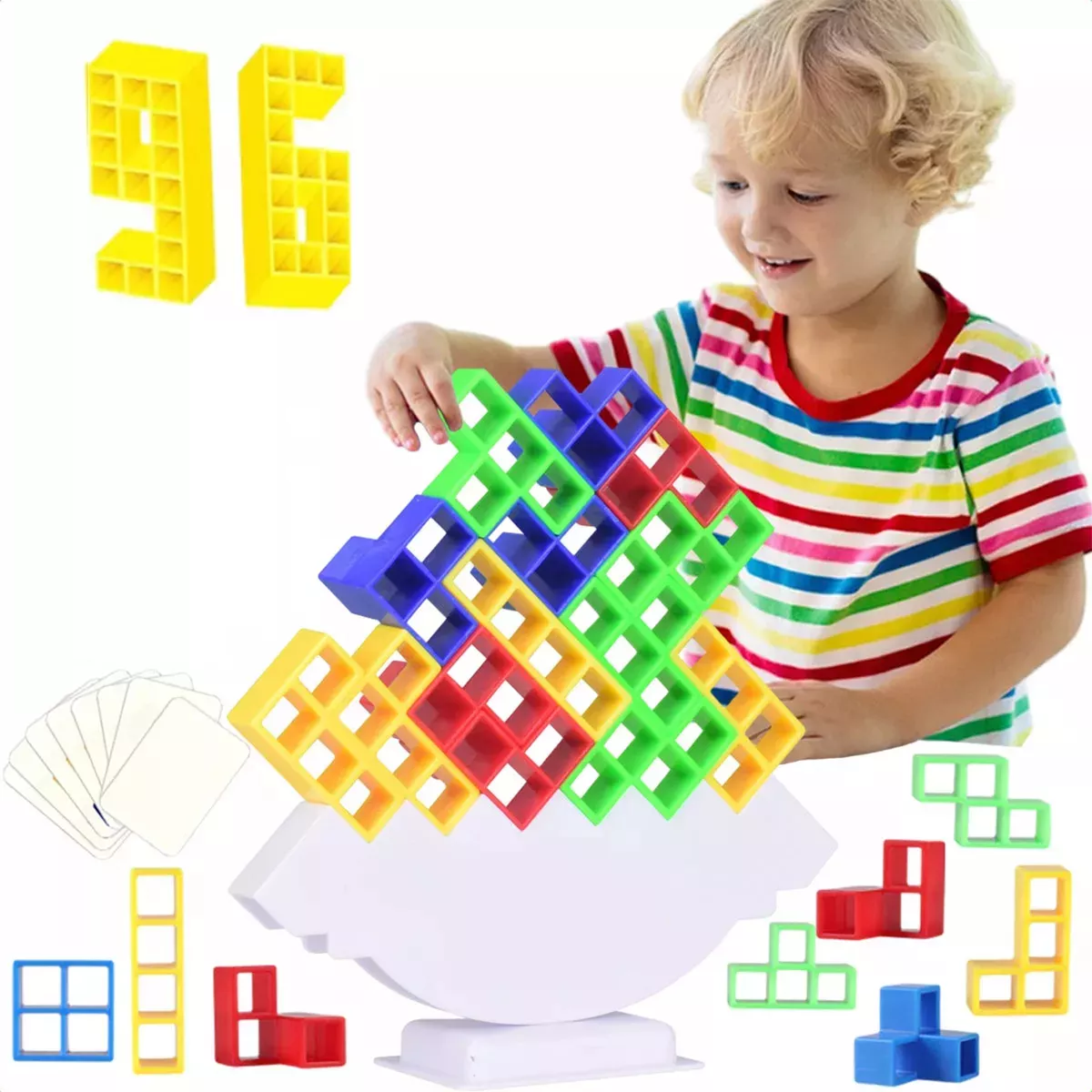 96pcs Juego De Equilibrio Educativo Tetris Tower Para Ni&ntilde;os