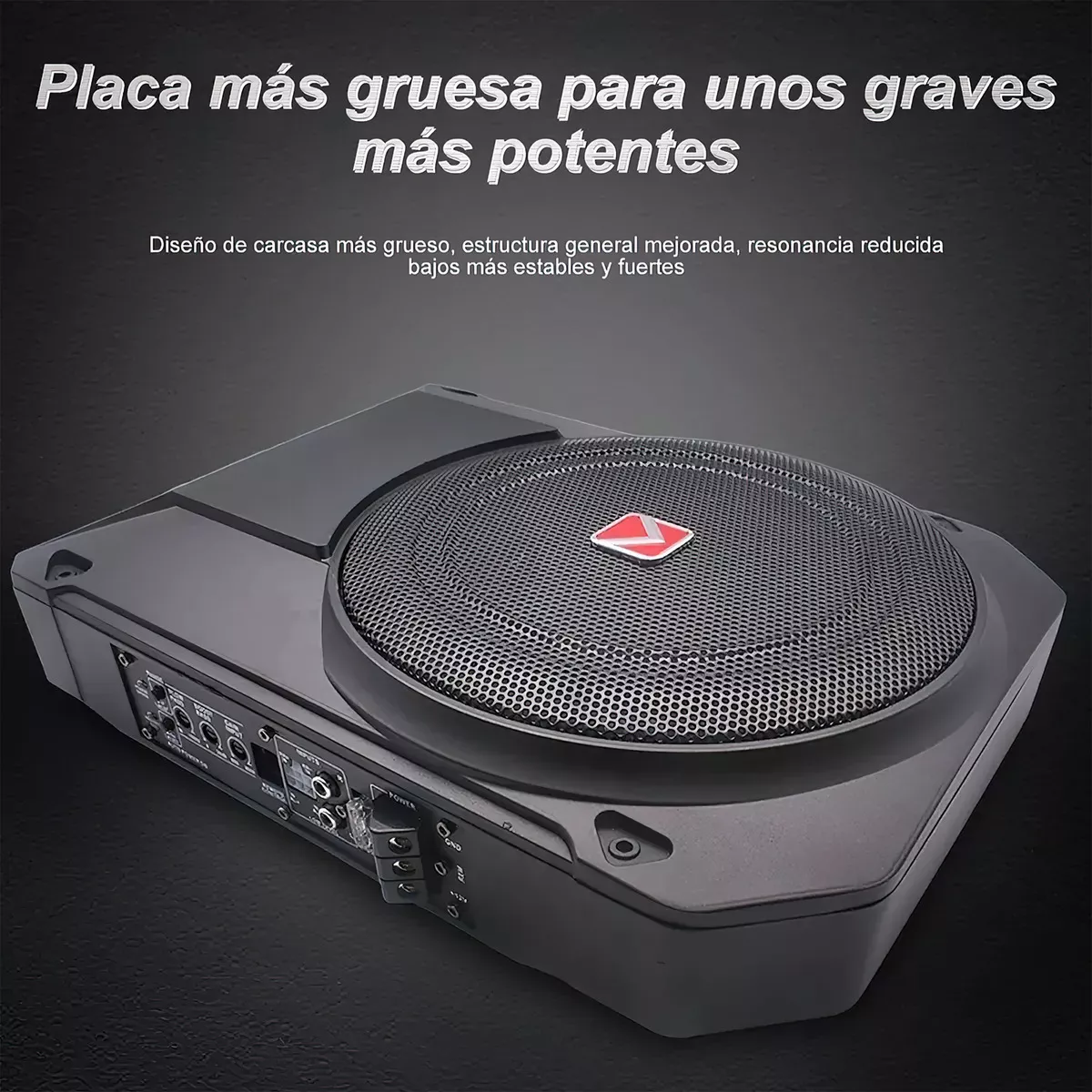 Bocina Subwoofer Amplificada 10 Pulgadas 800w Negra Para Auto/camioneta Bajos De Carro