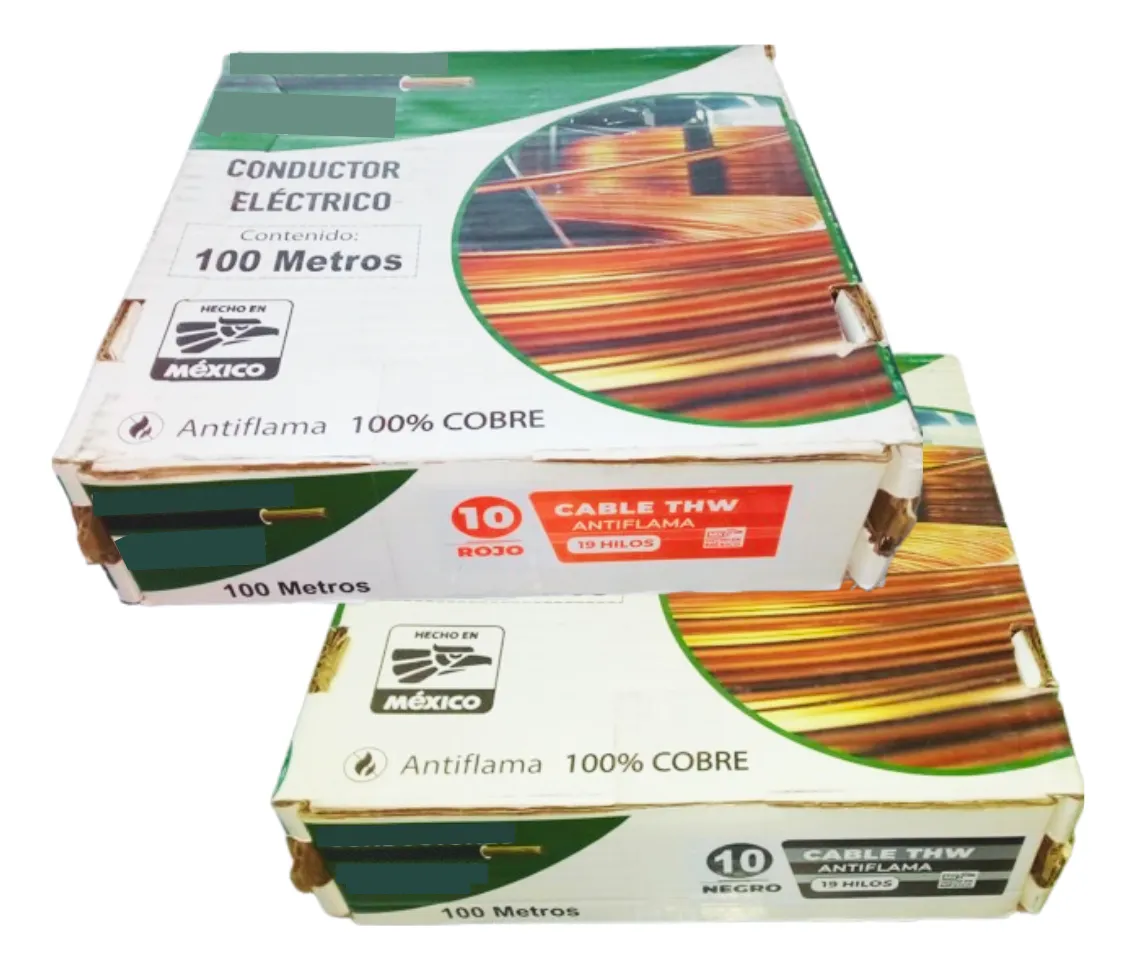 Cable Eléctrico Calibre 10 Cobre 100% Thw 100mts Negro/rojo