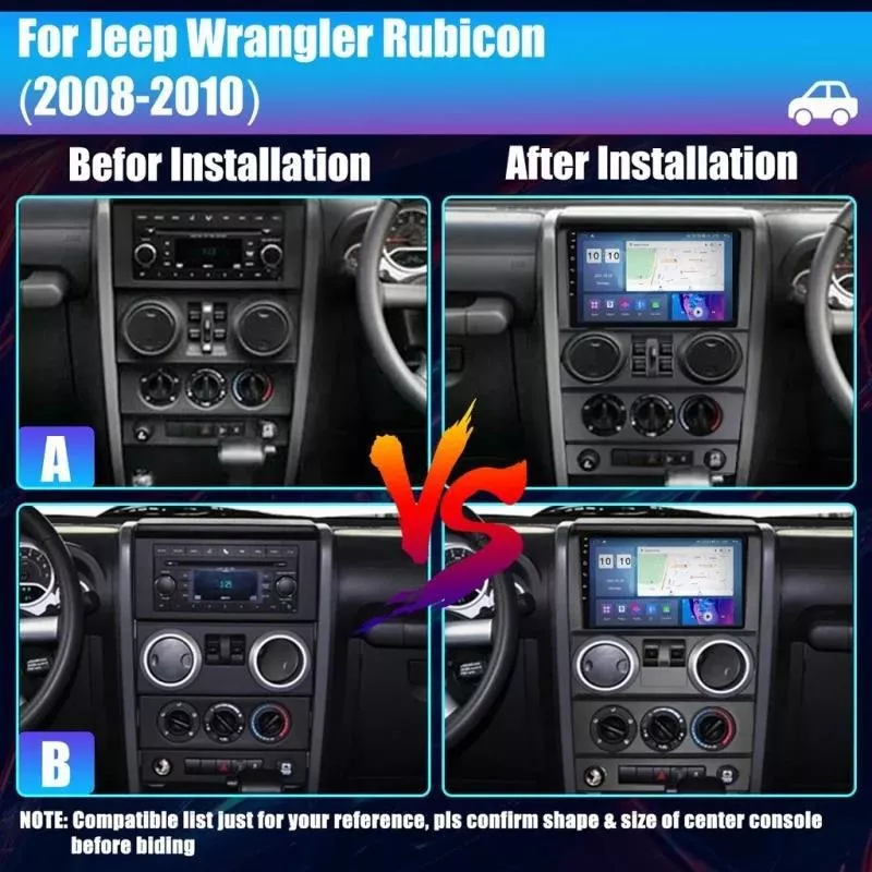 Estereo 2g Para Jeep Wrangler Rubicon,gps+carplay+cámara+dvr