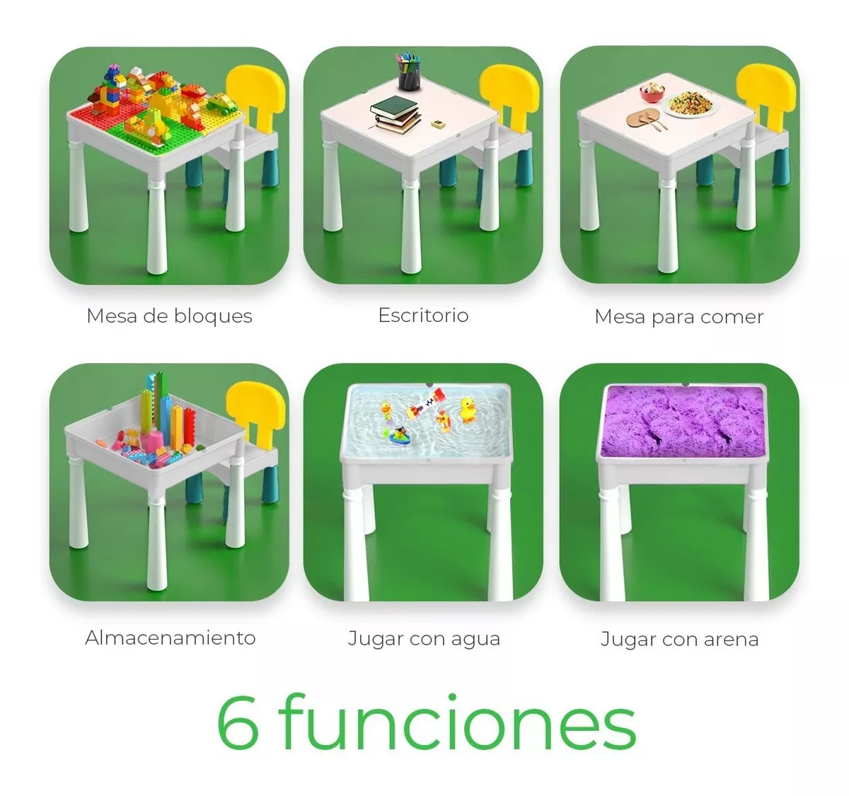 Mesa Didactica Con Juego De Bloques Para Niños Incluye Silla