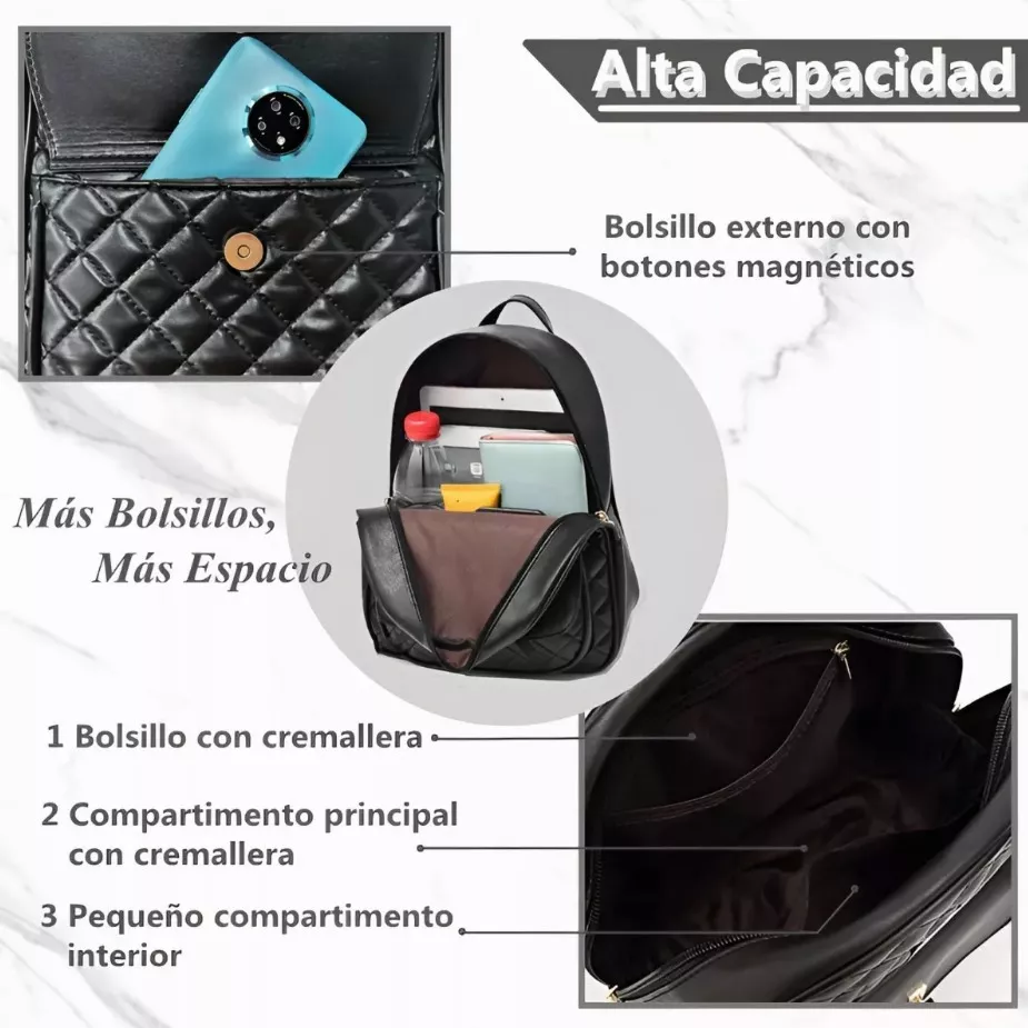 kit Mochila Moda Casual Bolso Impermeable Casual Para Mujer