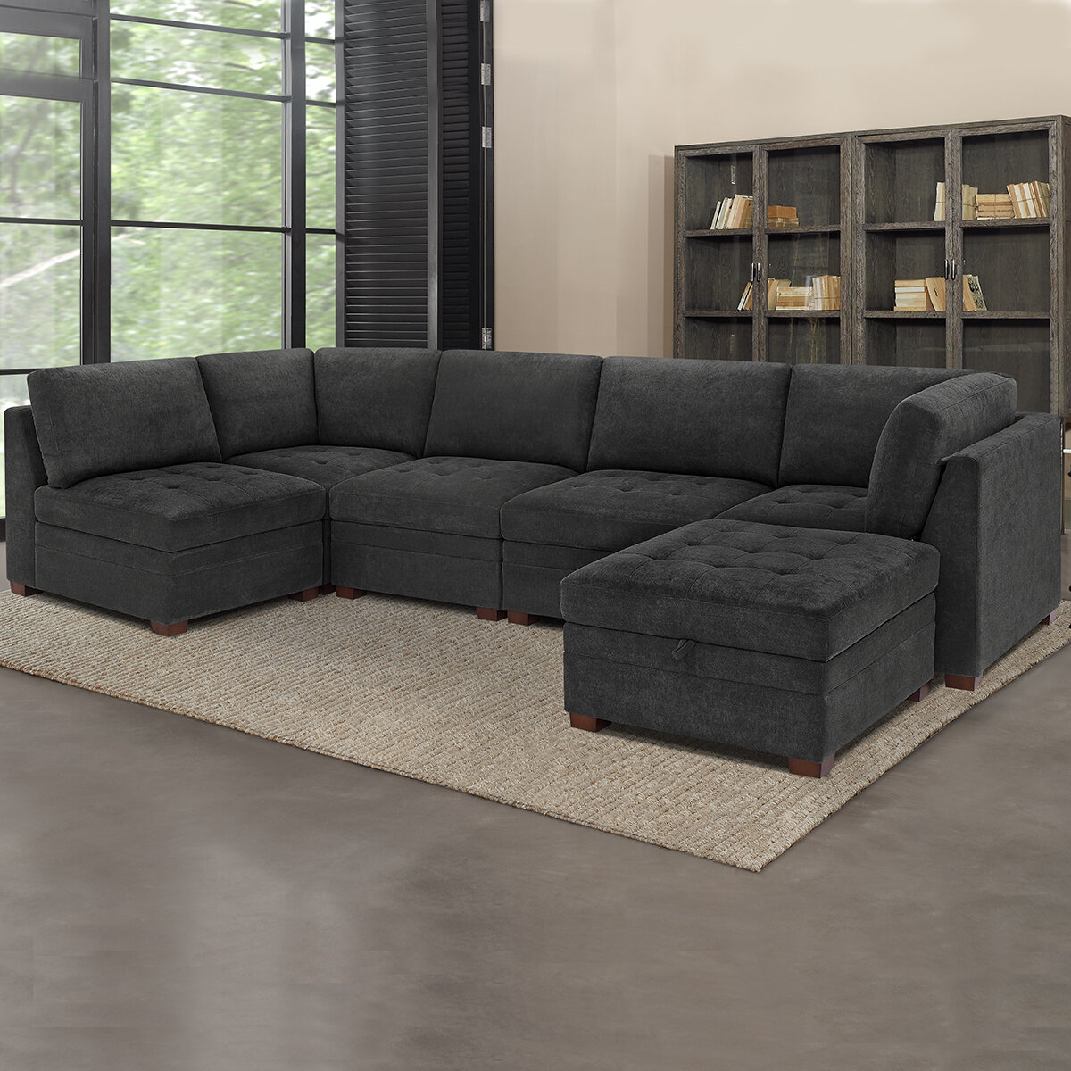 Thomasville, Sofá Modular de Tela 6 Piezas