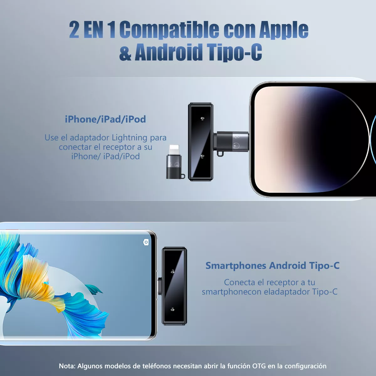 Micrófono Inalámbrico Lavalier Solapa Para iPhone Y Android