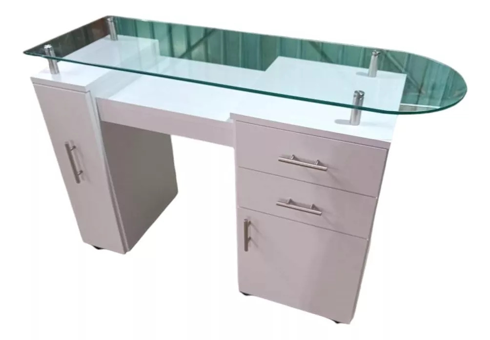 Mesa Para Uñas 120x40 Con Cristal Templado Bala