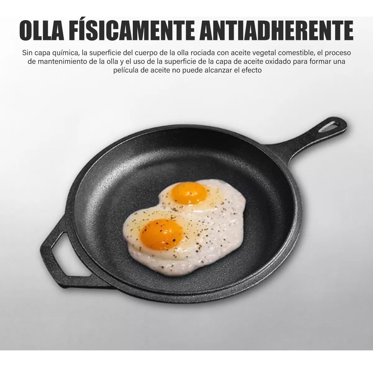 Sartén De Hierro Fundido Antiadherente Para Cocina, 2 Piezas