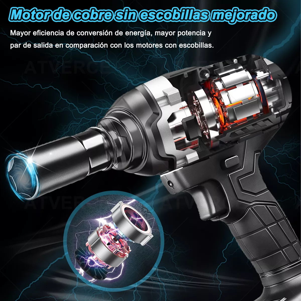 kit Pistola Impacto Llave Inalámbrico 600nm 1/2 Bateria 21v Atverce EW04 110V/220V