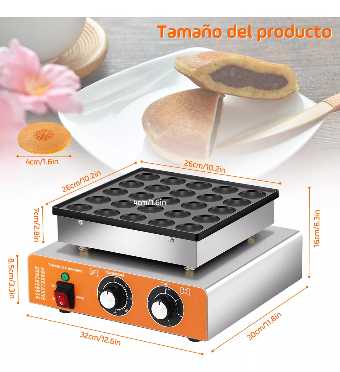 Máquina Eléctrica Industrial Mini Hotcakes 25pc Cronometrado