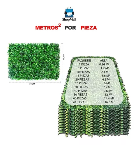 Muro Verde Follaje Artificial Sintético 100 Pzs
