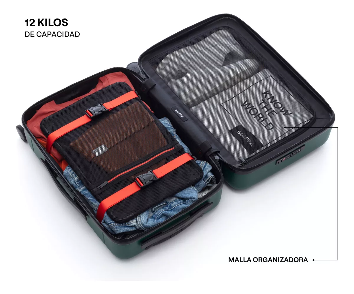 Maleta De Viaje Mappa Plus, Maleta De Mano Expandible, +10kg Negro