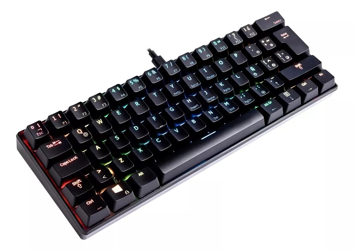 Teclado Gamer Mecanico VSG Mintaka Switch Rojo RGB Negro Qwerty Español Latinoamérica
