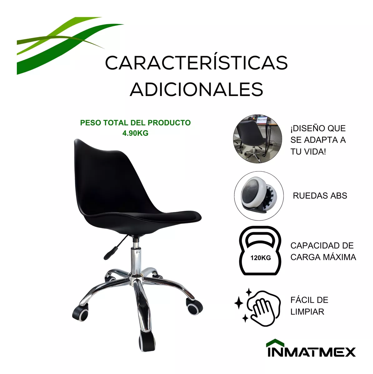 Set 2 Sillas Acolchonadas Ergonómica Eames Inmatmex