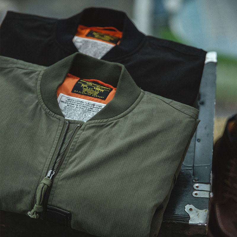 Casual MA-1 Men’s Jackets Green Military Flight Bomber Tank Coat Solid Vintage Coats Monocycle Jacket Collar Men Clothing