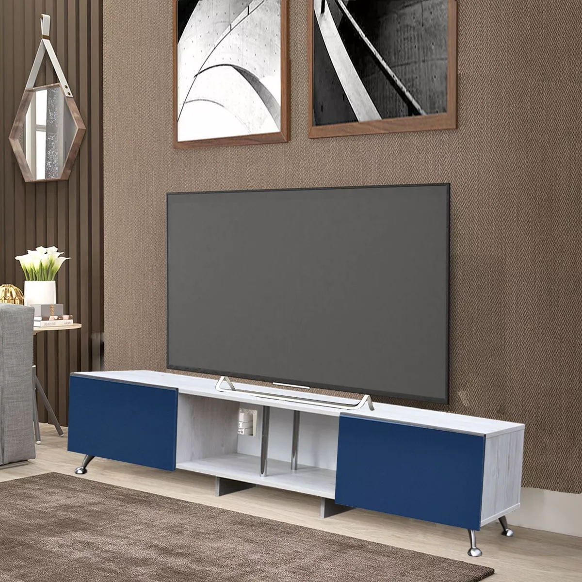 Centro De Entretenimiento Tv,hogare,london, Mueble Tv 90, Rg