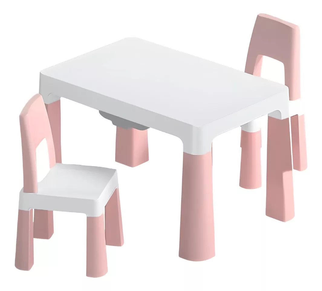 Set De Mesa Y 2 Sillas Para Niños Infantil Cajones Incluidos