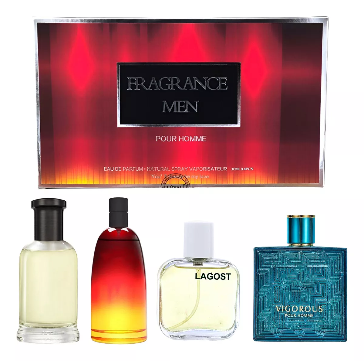 4pk Fragrance Men Pour Homme Perfumes Mini Set De Fragancia Volumen de la unidad 30 mL