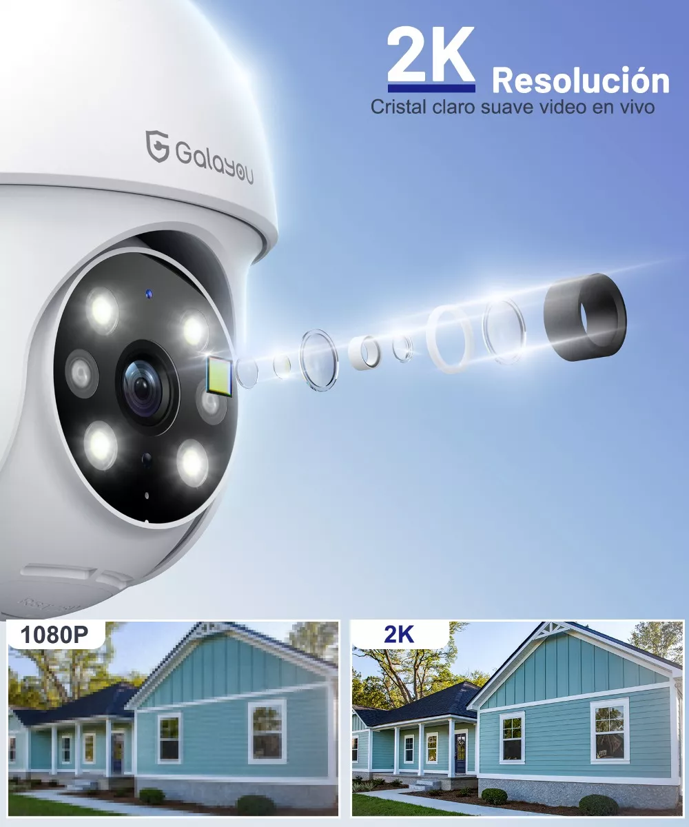 2k Cámara De Seguridad Wifi 2.4g Inalambrico Ptz Movimiento