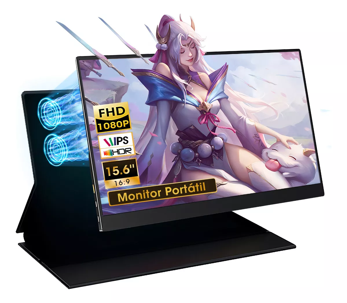 Monitor Nocclili 156FC Port&aacute;til 15.6'' Pulgadas Ips Full Hd 1080p Pantalla Hdmi Para Gamer Pc Mac color Negro 100v/240v