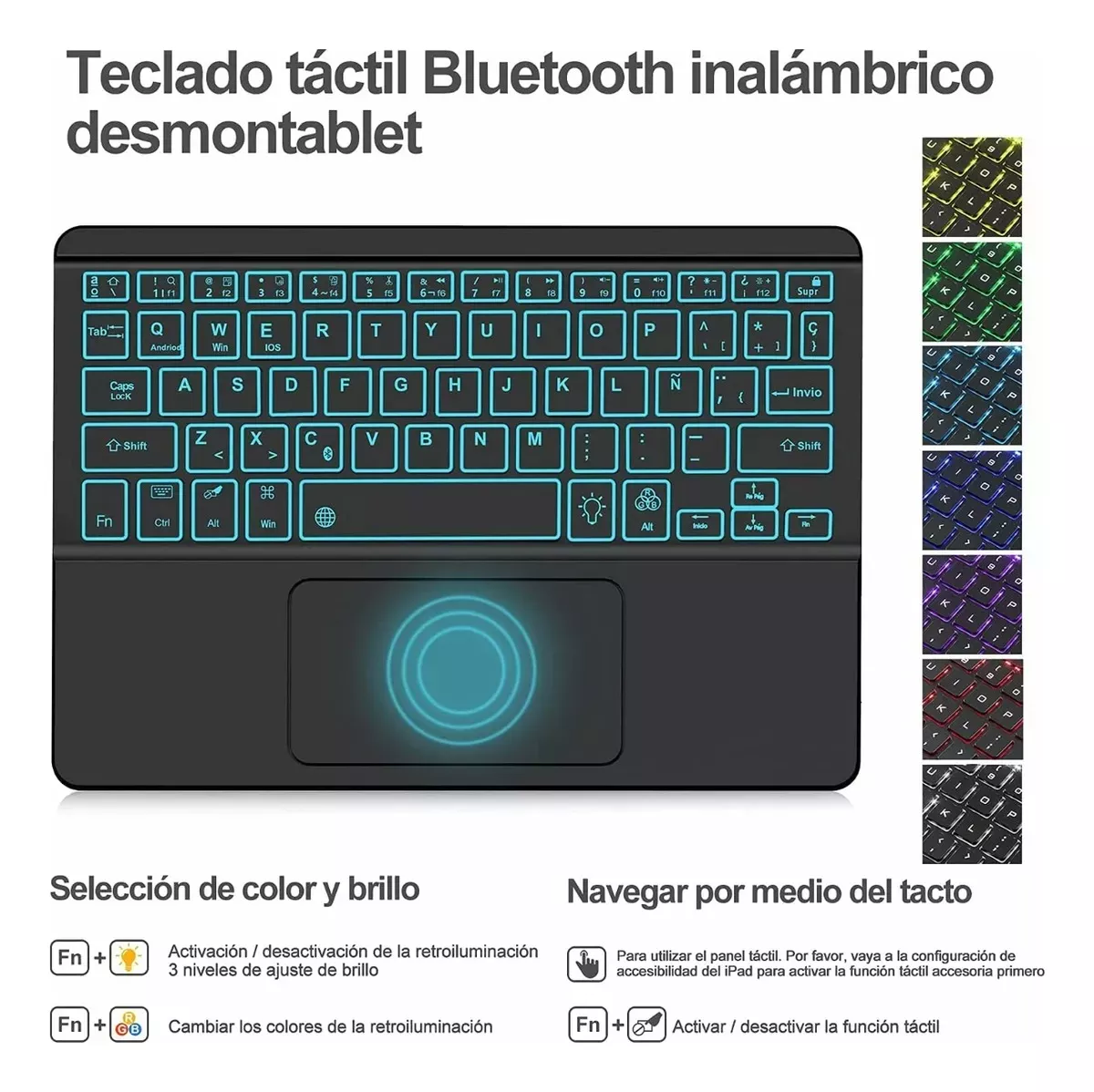 Funda Con Teclado, Mouse+lapiz Para iPad 10.2 9ª/8ª/7ª Gen