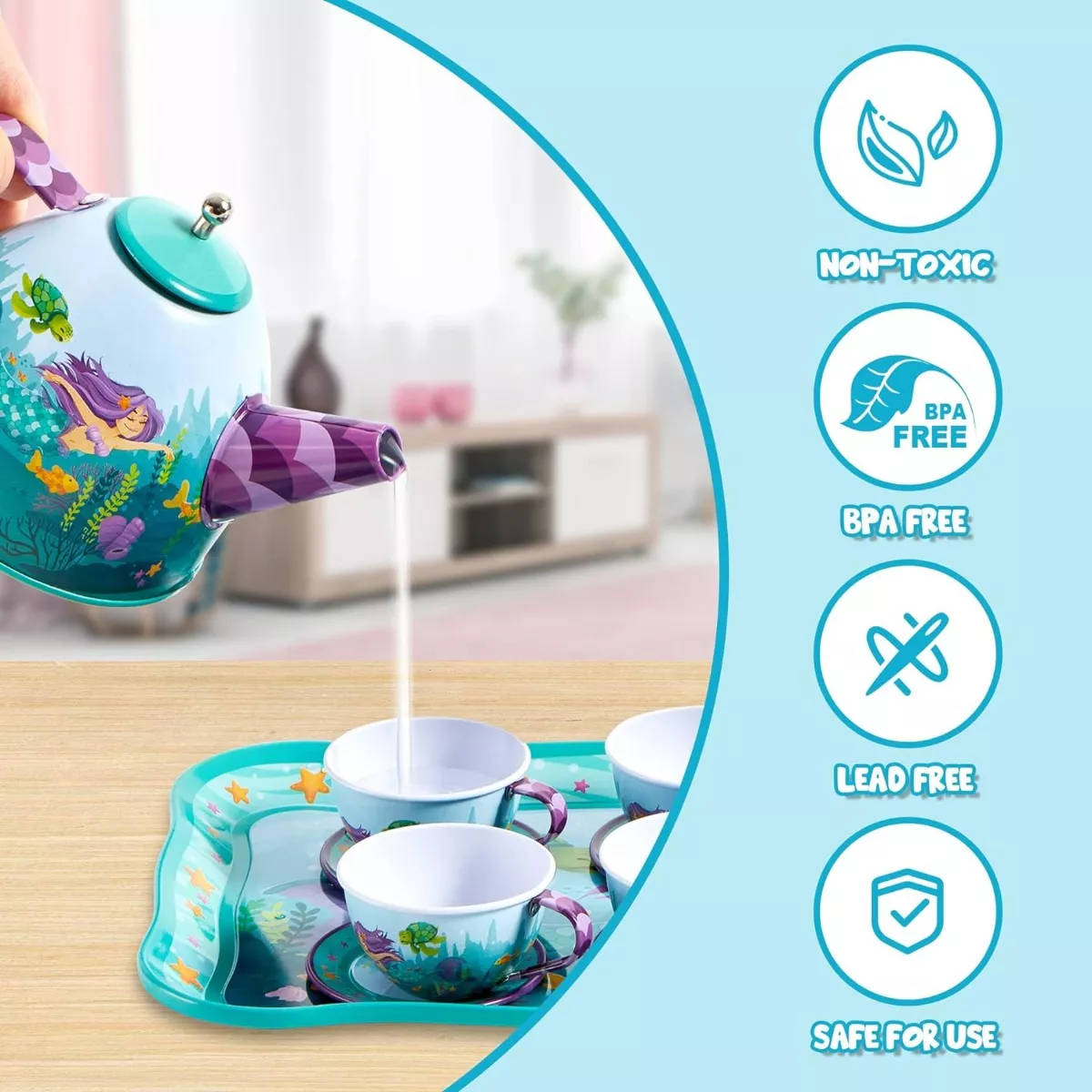 Juguete De Cocina Juego De Té Para Niños Tazas Con Postre