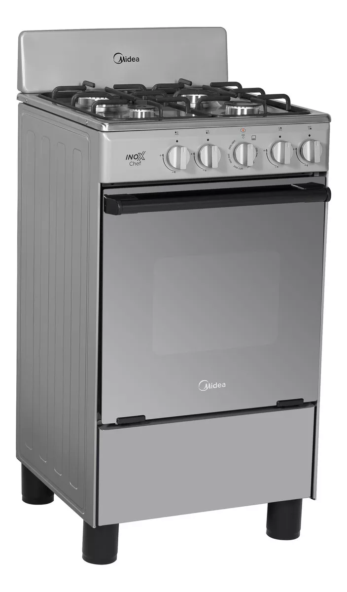 Estufa De Piso Midea Con Copete 20 Inox Chef Silver