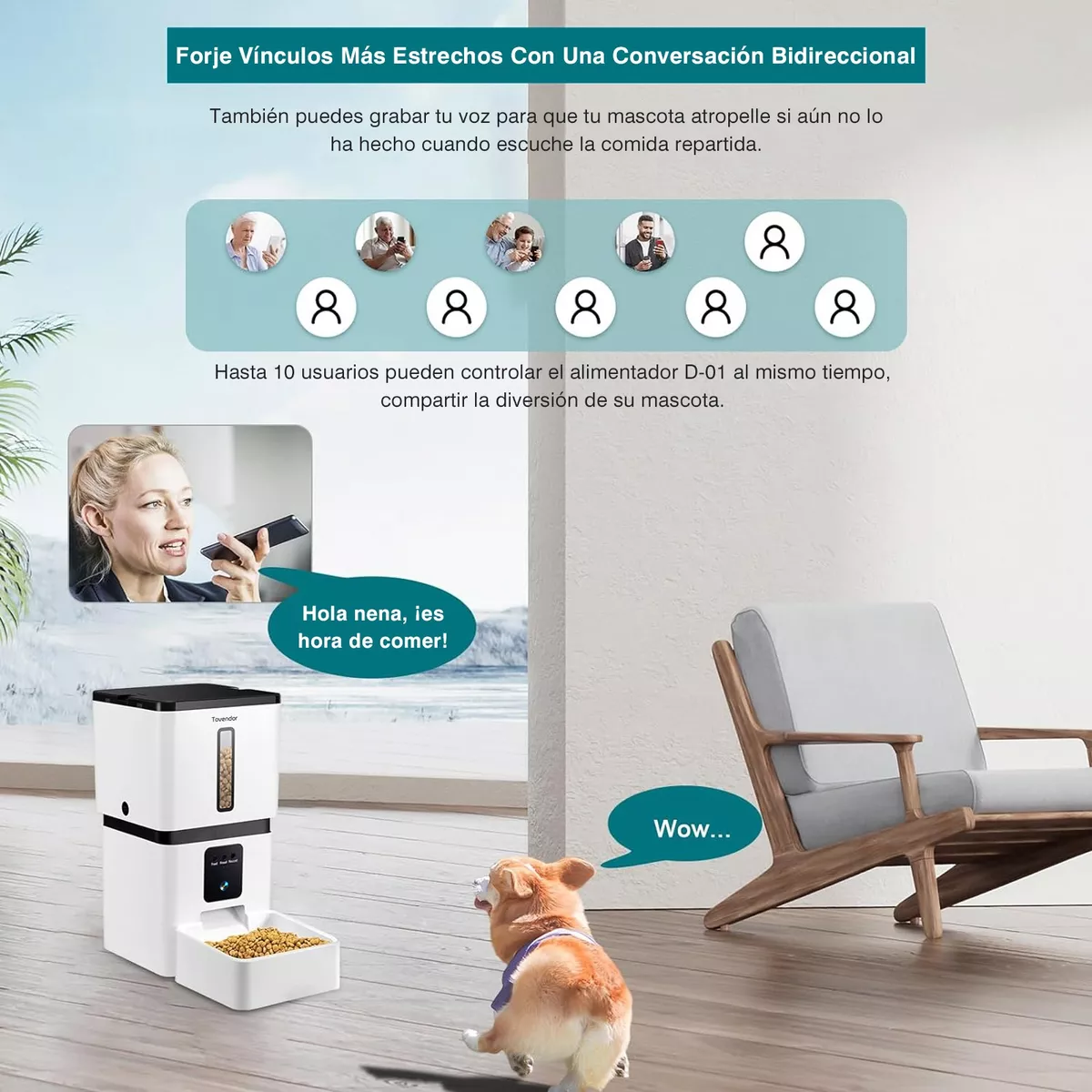 Comedero Automatico 8l Perro Gato Con Cámara 2.4/5g Wifi App