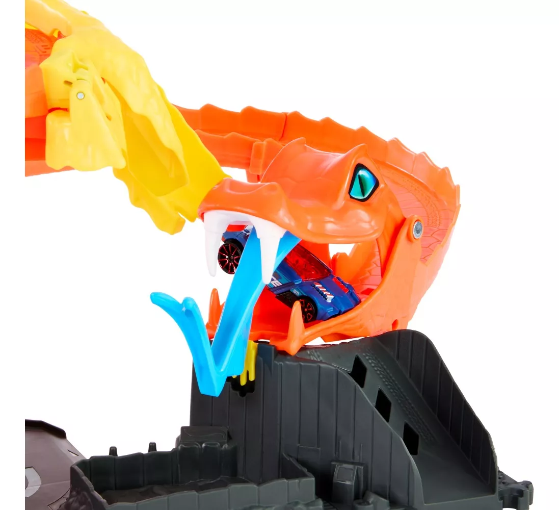 HOT WHEELS, Pista de Juguete, Ataque de Cobra vs Pizzería, Edad 3 Años en Adelante, Juguetes para Niños, Mattel