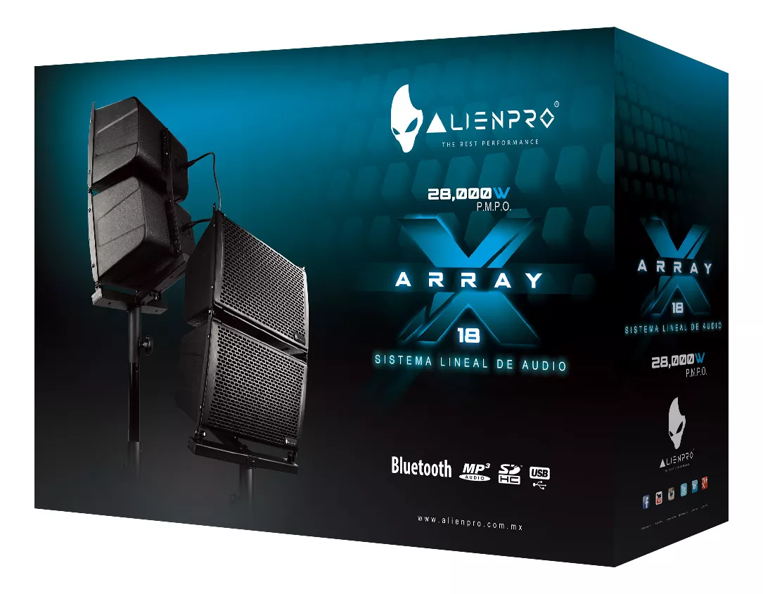 Sistema Lineal Alienpro X-array 18 Subwoofer 2 Satélites